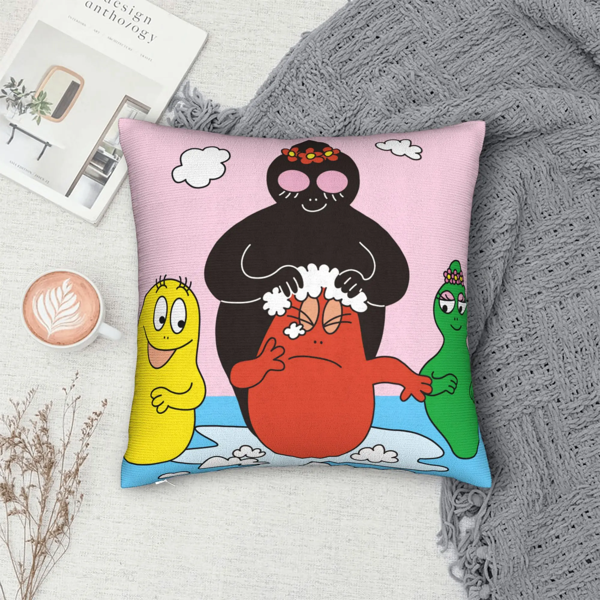 Barbapapa Barbamama Pillow Cover  Comfy Cushion Cover Morden Pillow Case For Living Room Bed Chair