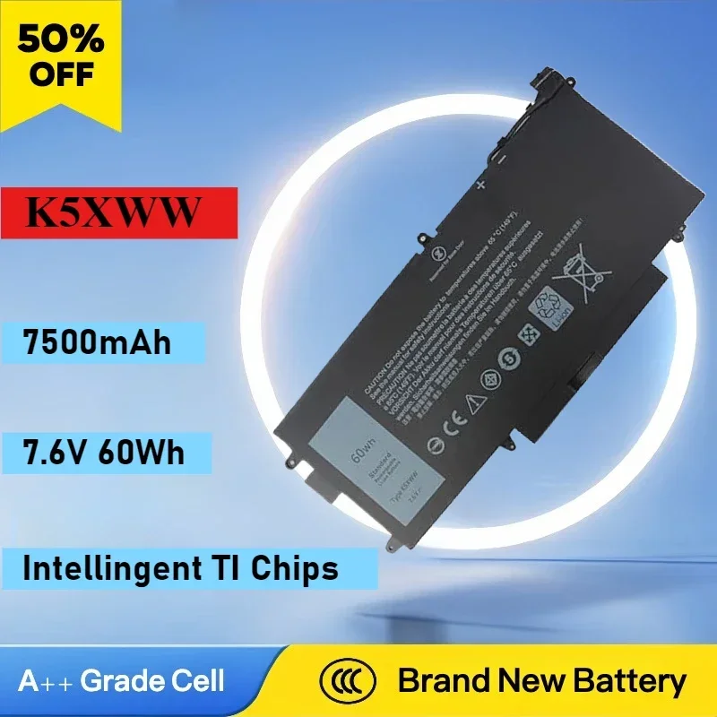 

Brand New 71TG4 K5XWW Laptop Battery For DELL Latitude 5289 7389 7390 2-in-1 L3180 Series High Quality 7.6V 60WH 725KY N18GG