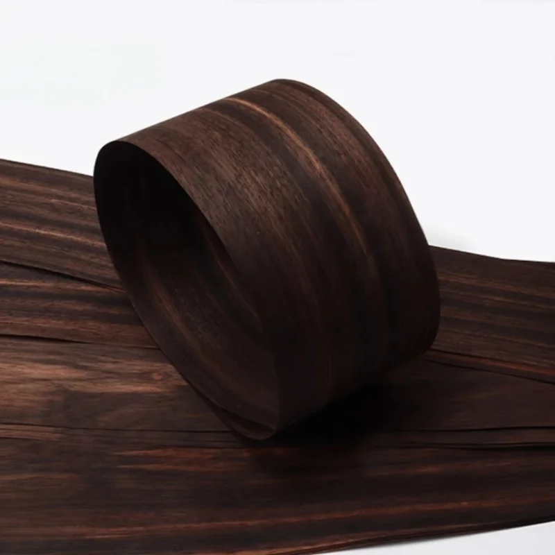 2pieces/pack Black Ebony Wood Veneer Sheet Natural Texture for Furniture Door Instrument Decor Panels L:85*11cm T:0.4-0.5mm