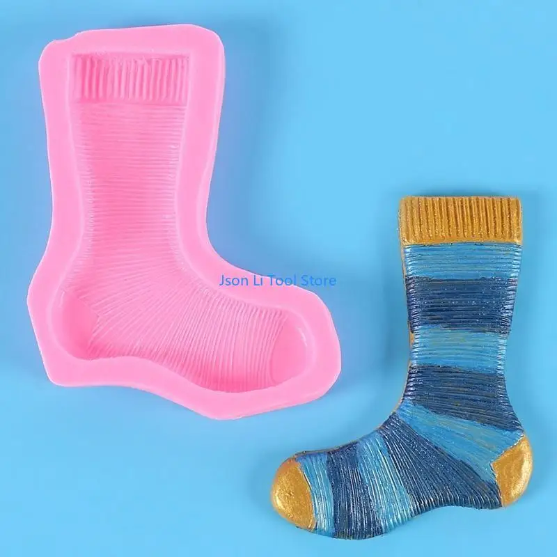 Y08D Faps -sapone fatti a mano fai -da -te rifornimenti calzini da stampo e scarpe a forma scarpe da bagno in silicone stampi