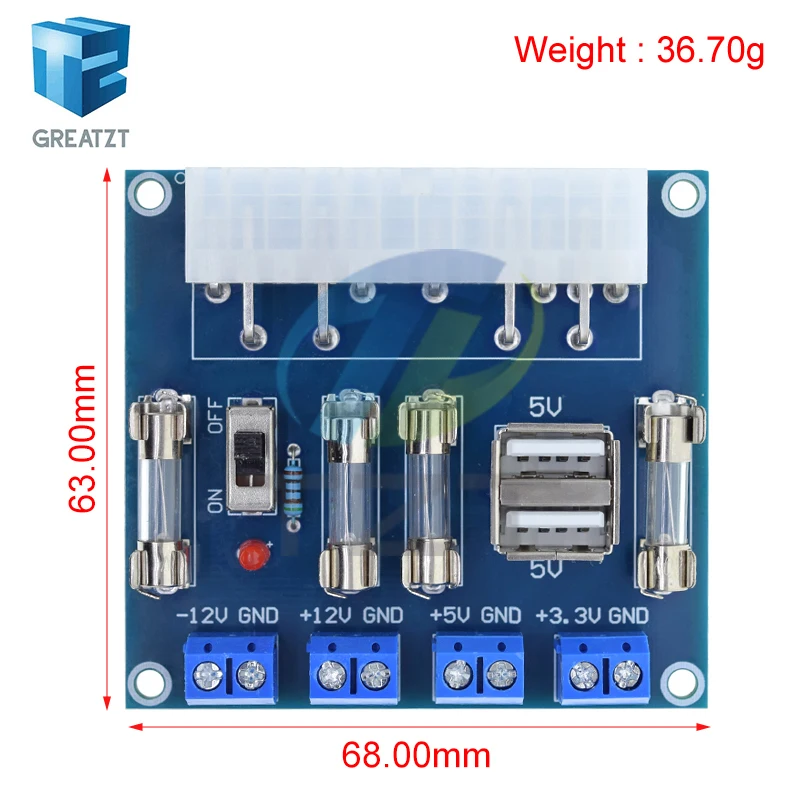 HU-M28W Desktop PC Power ATX Transfer Board Power Adapter Supply Test Module Power Supply Circuit Outlet Module