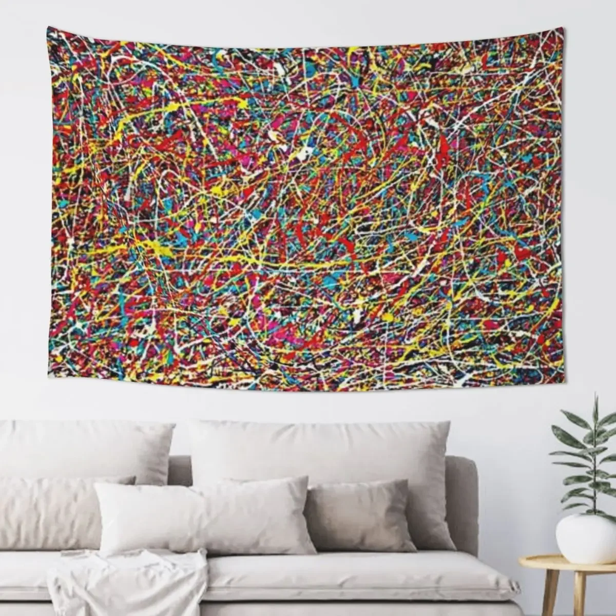 

Jackson Pollock linear, color pattern, Jackson Pollock design, Tapestry Custom Wallpaper Tapestry