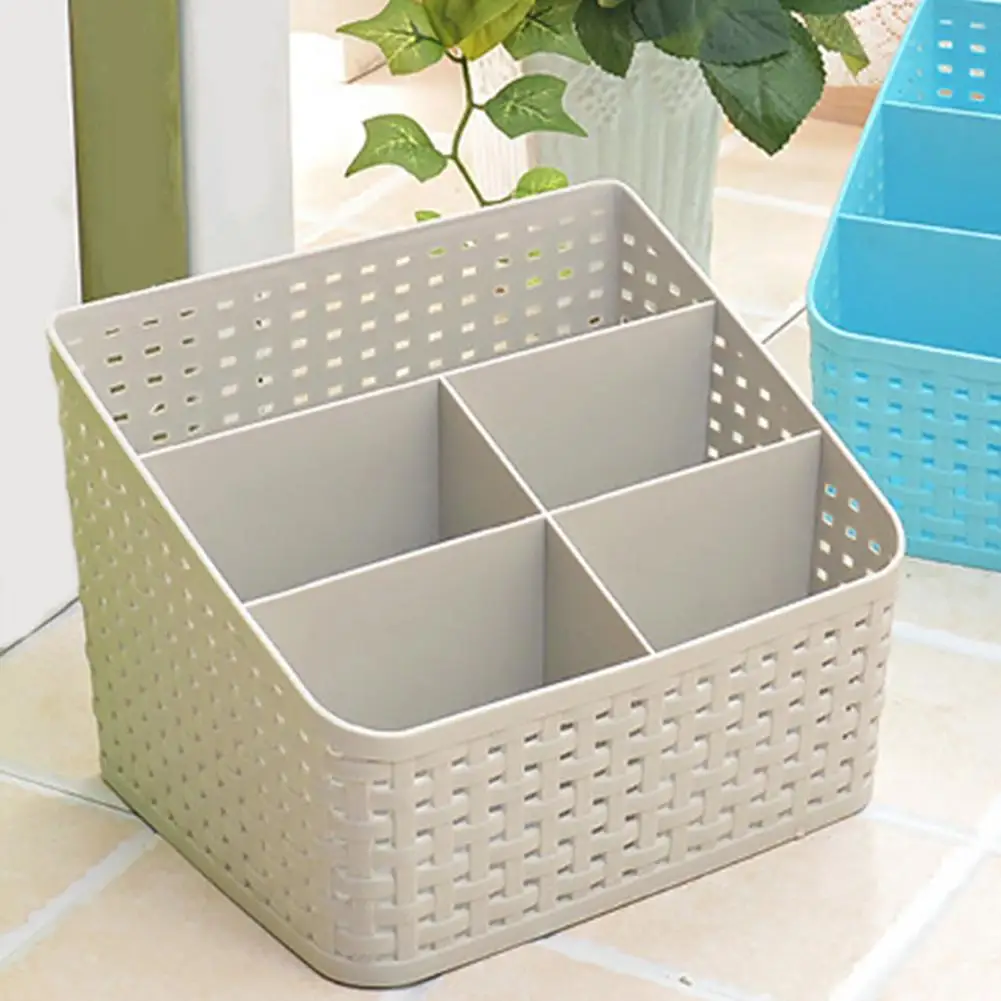 5 Grids Sundries Storage Box Large Capacity Storage Basket Plastic Anti-deformed Socks Underwear Desktop Basket for Home