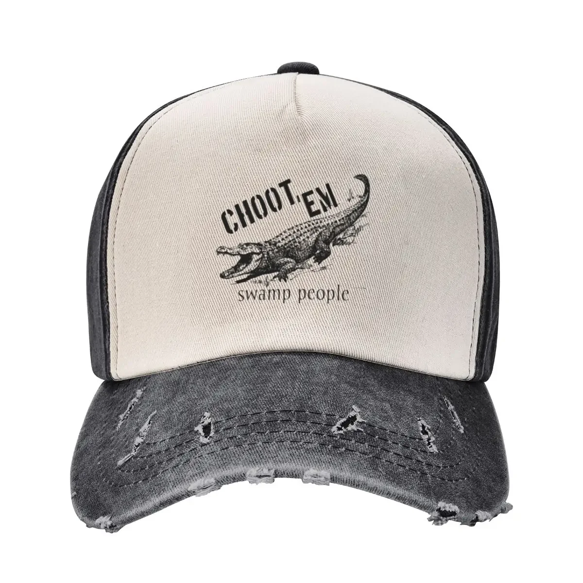 choot'em swamp people design Baseball Cap black Sun Hat For Children Caps Women Men's