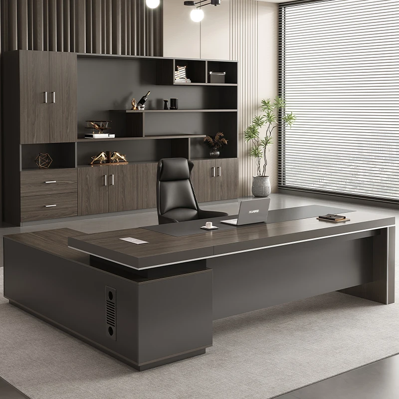 Wooden Lshaped Office Desk Modern Computer Standing Organizers Office Desk Space Saving Escritorio Oficina Postmodern Furniture