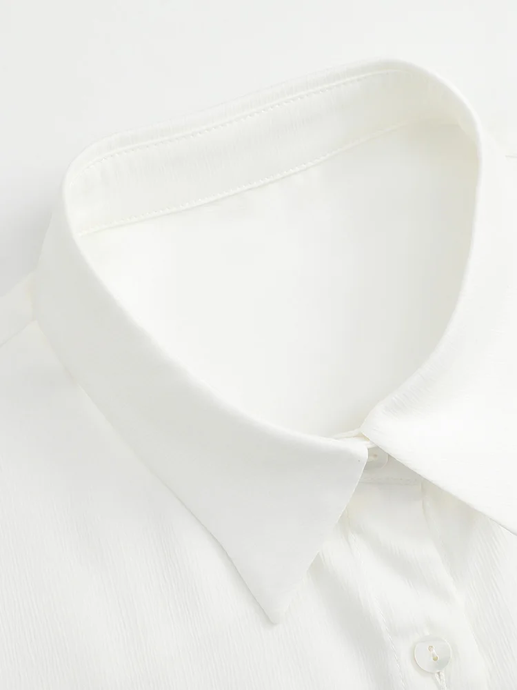 Camisa blanca de talla grande para mujer, ropa holgada de manga larga con abertura en la espalda y botones, moda coreana, 2024