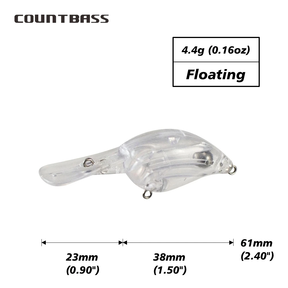 Countbass 10Pcs Blank Hard Lure, 38mm/1.5