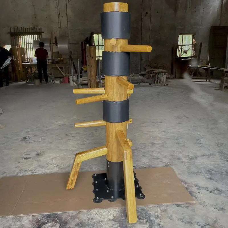 Whole wood wing chun wooden man pile, household vertical father and son pile