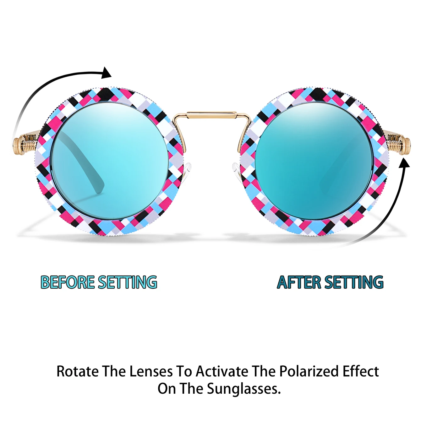 نظارات شمسية لركوب الدراجات للرجال والنساء، عدسات Steampunk قابلة للدوران ND - نظارات بإطار معدني قابل للتعديل مع صندوق