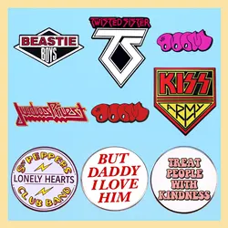 Rock Band logo Decorate Badges Collecting Send Friend Fans Medal Gift Enamel Pin Interesting Cartoon Metal Music Brooch
