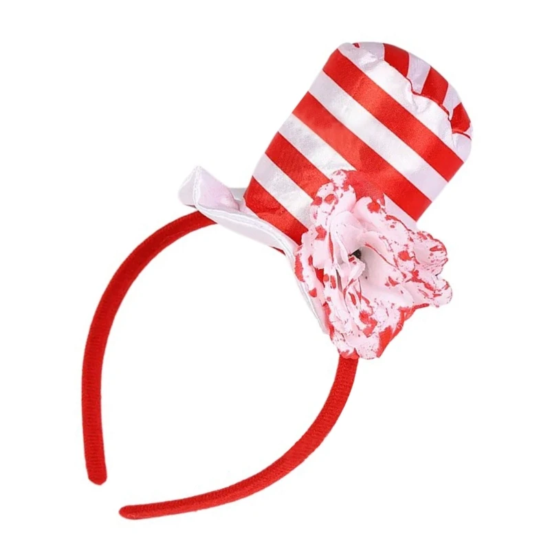 Krwawy Halloween kapelusz wiedźmy opaska do włosów kwiatkiem dla kobiet mężczyzn Cosplay nowość czarodziej czapki pałąkiem