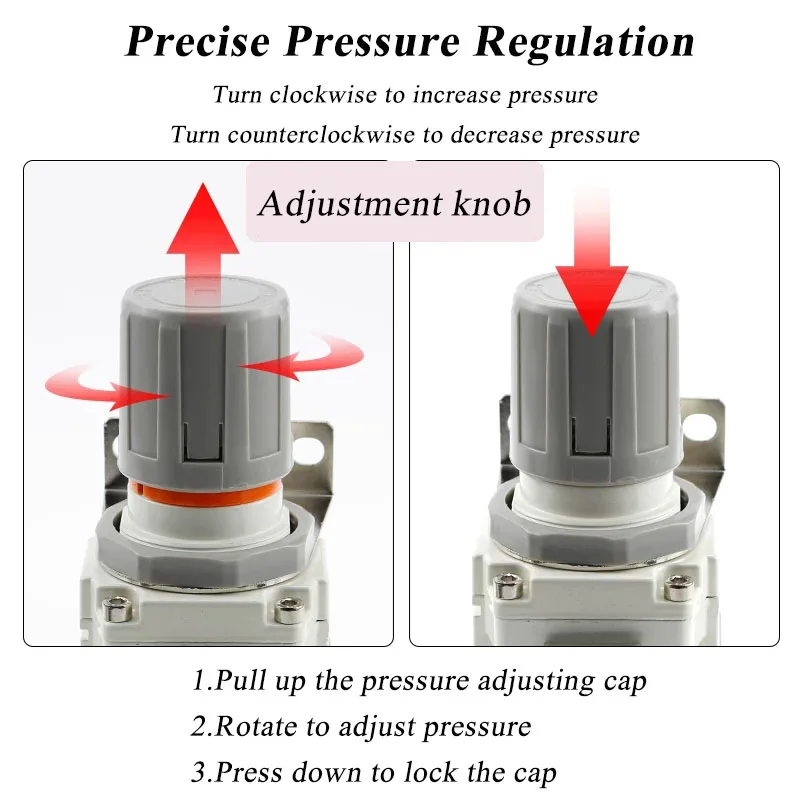 Pneumatic Air Pressure Regulator AW2000-02 AW3000-03 AW4000-04 Compressor Air Filter Controller Oil Seperator Filters AW2000-02D