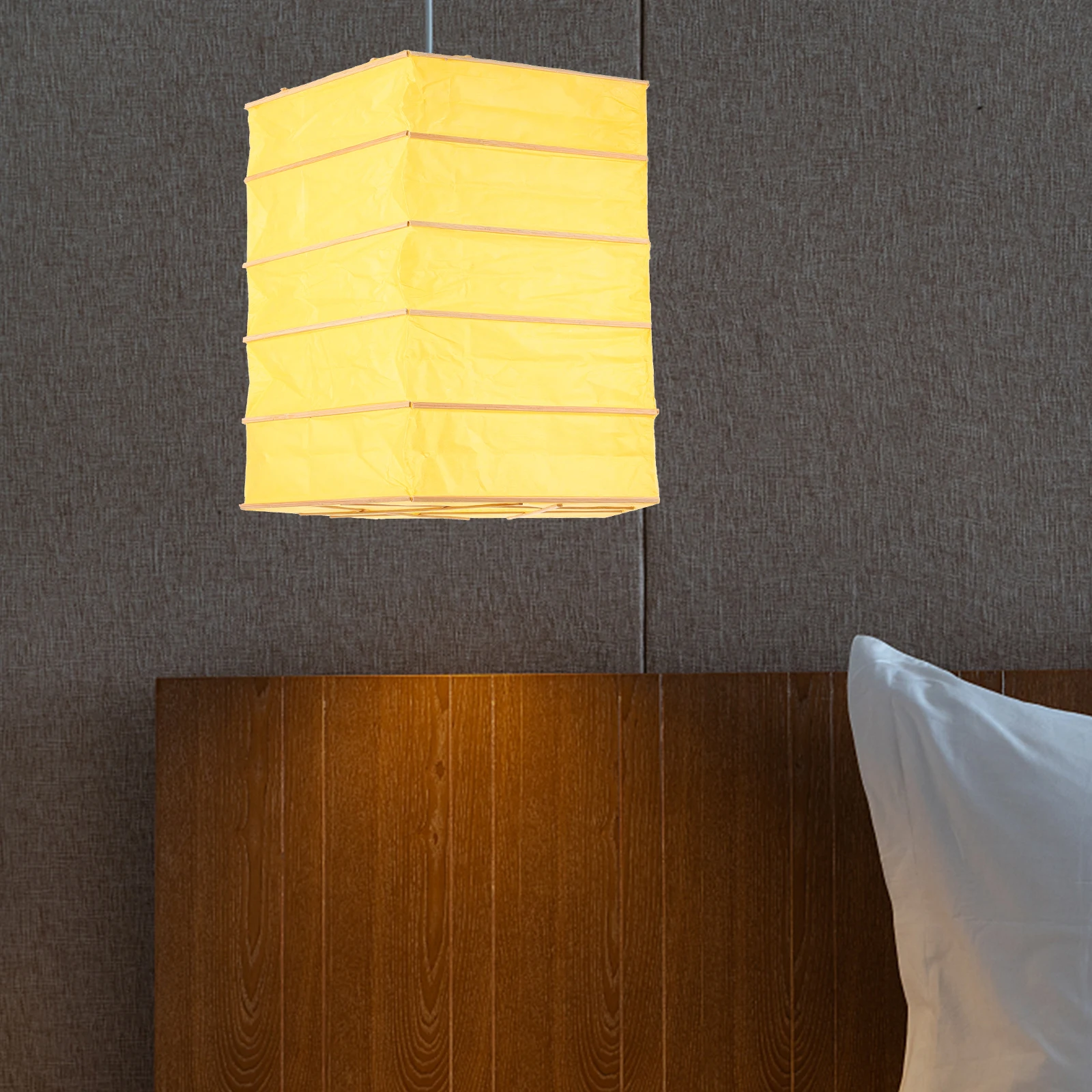 

Rustic Square Paper Lantern Foldable Ceiling Lamp Shade Replacement Cover for Pendant Lights Decorative Warm Atmosphere Living