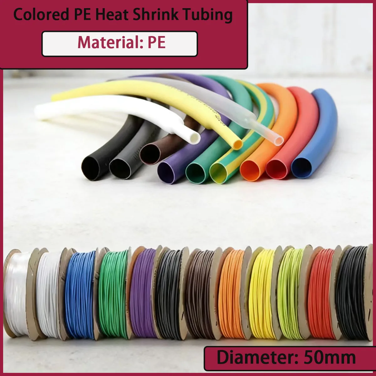 1-meter heat shrink tubing cable protection sleeve 2:1 color heat shrink ratio precise cable sleeve heat shrink tubing sleeve