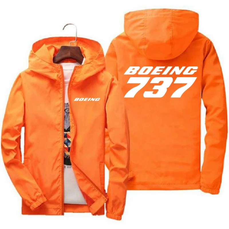 Windbreaker Jackets Mens Hooded Jacket Sportswear Bomber Jacket Fashion Casual Men jackets Coats Outwear Boeing 737 Print Jacket