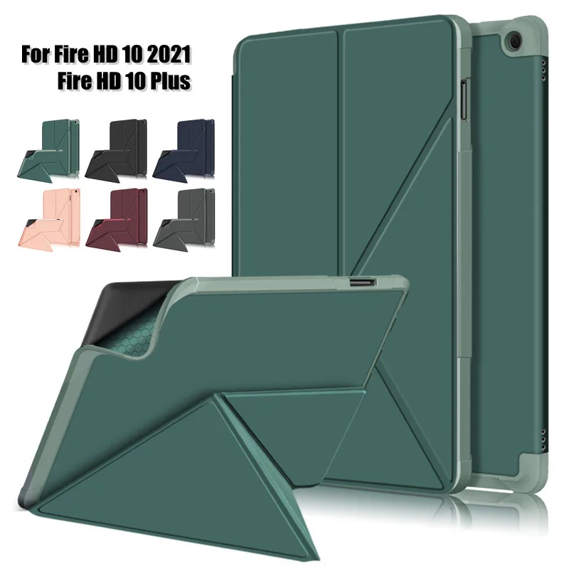 Auto-Sleep/Wake Case for New Fire HD 10 2021 Case Soft TPU Back Cover For New Fire HD 10 Plus (2021) tablet smart Protectiv Case