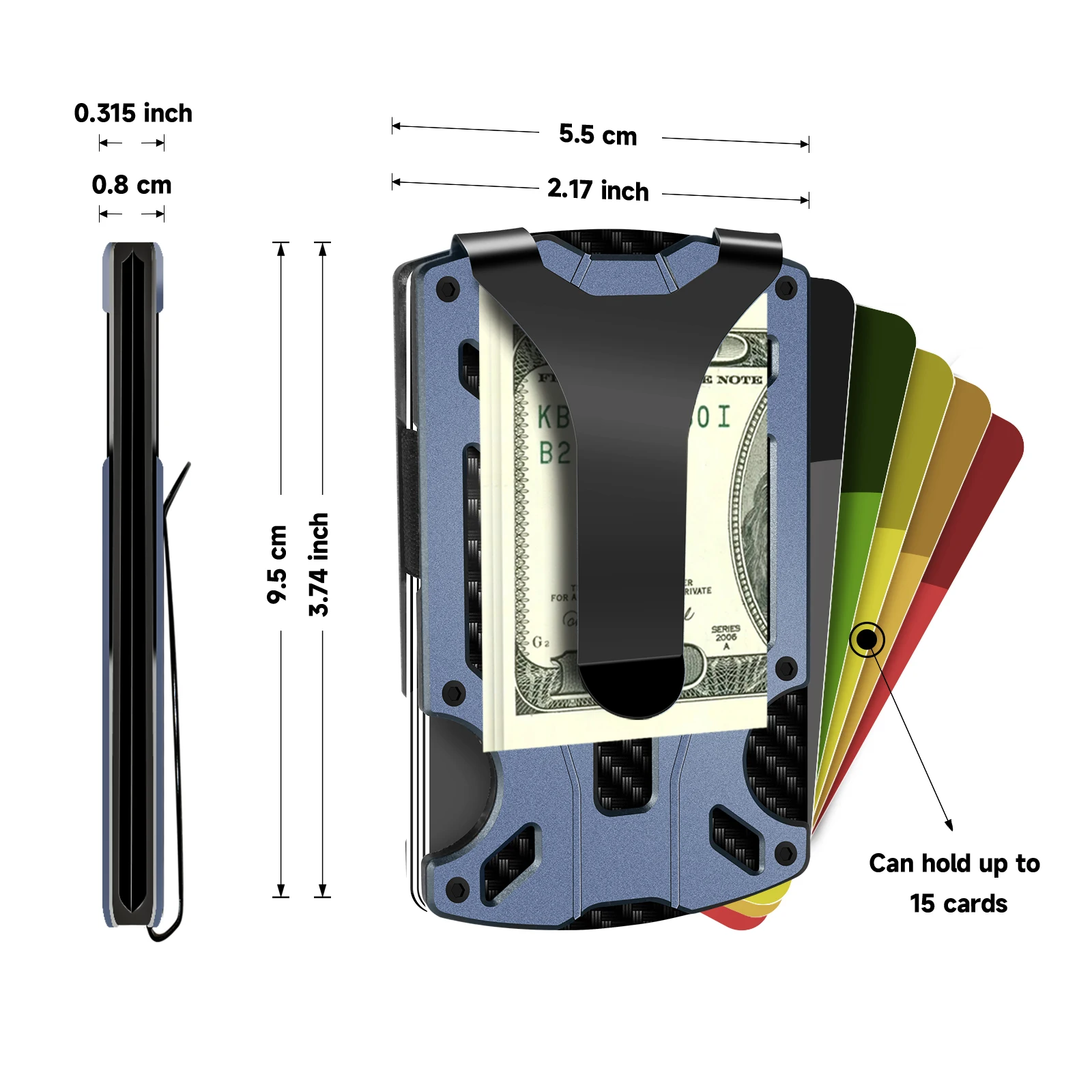 Mens Wallet, Tactical Wallet with Money Clip and Credit Card Holder, Minimalist Front Pocket Wallet for Men, Anti Theft Wallet