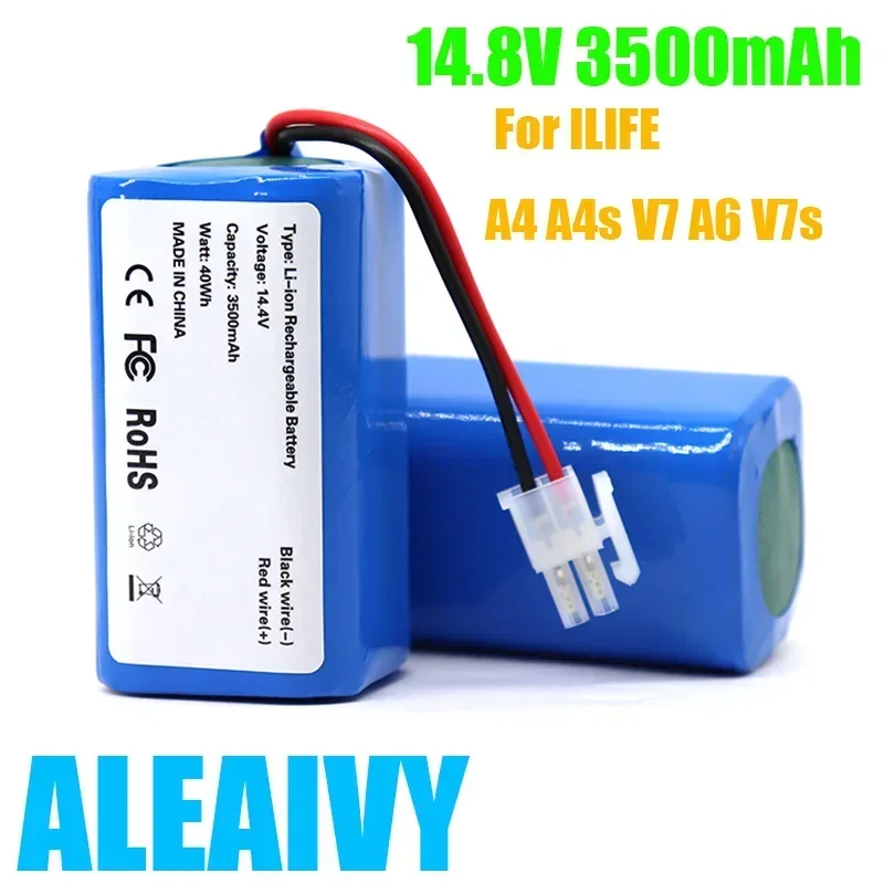 

3500mAh 14.8V Replacement Battery For ILIFE A4 A4s V7 V7s Plus Robot Vacuum Cleaner High Capacity Li ion 4S1P