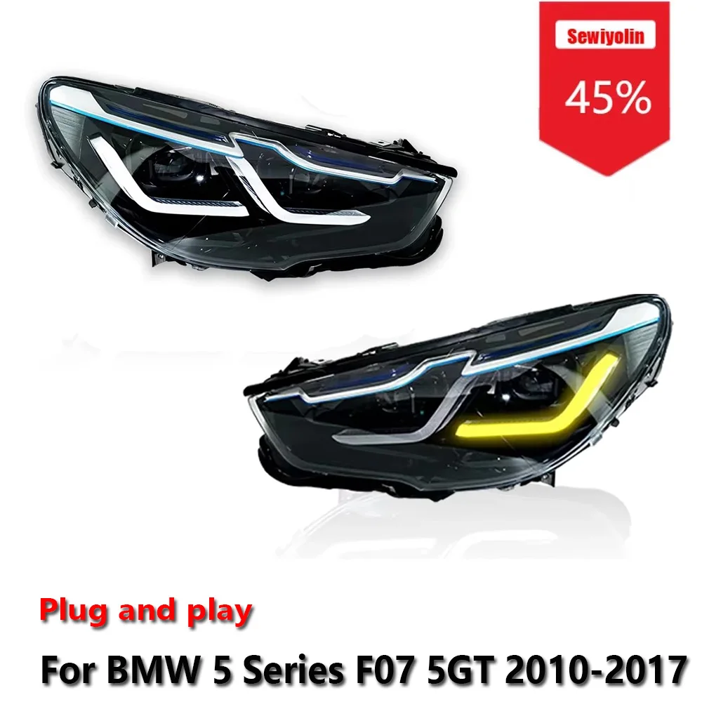 

Sewiyolin автомобильные светодиодные обновленные фары аксессуары для BMW 5 серии F07 5GT 2010-2017 DRL тормозной указатель поворота Plug and Play