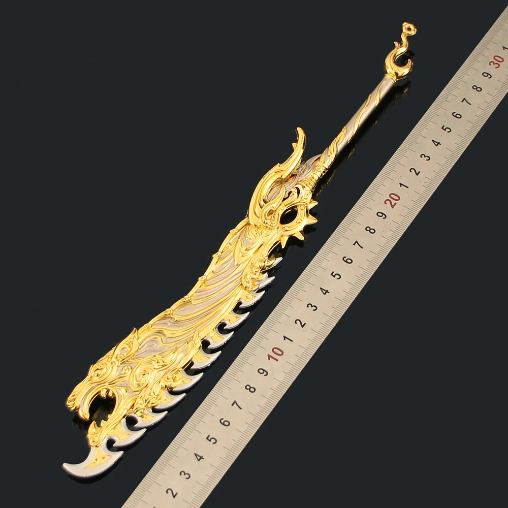 30 cm Naraka: Bladepoint Waffe Shanjun Fury Breites Messer Spiel Peripherie Metall Samurai Schwert Modell Ornament Handwerk Geschenke Spielzeug Jungen