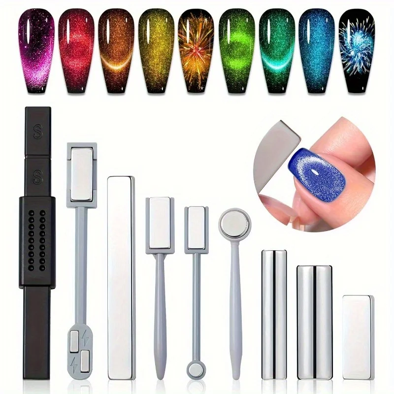 

Cat Eye Magnet Tools Single Double Head Stick Curved Line Strip 3D Designs For Polish Gel Nail Art Decor