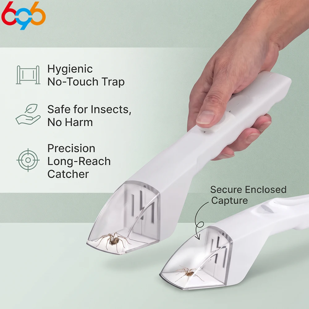 Handheld Bug Catcher Portable Insect Trap Safe Captures Spiders Bees Roaches & Mosquitoes Reusable Manual Pest Catching Tool