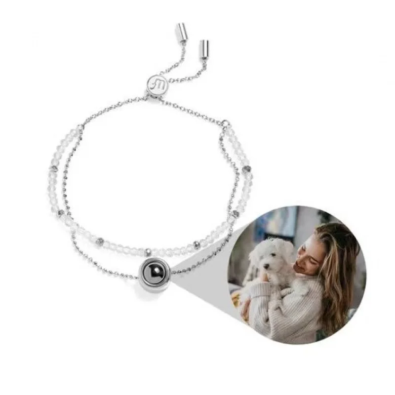 

2025 Fashion New Beaded Romantic Love Bracelet 100 Languages 520 Color Photo Projection Custom Bracelet Gift