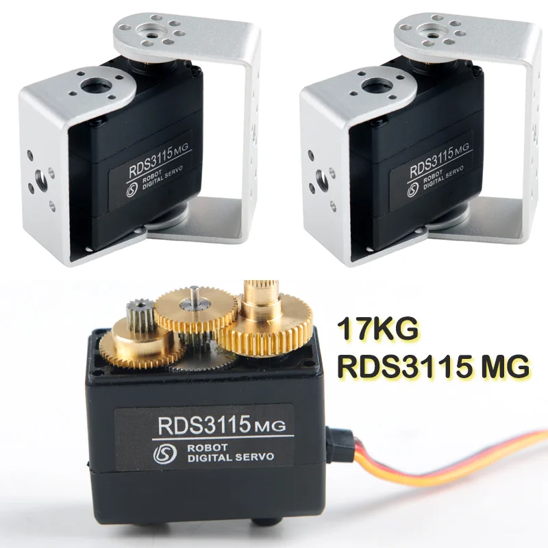 4 個 17KG 2 軸 RDS3115 MG デジタル サーボ モーター 180 ° /270 °   メタルギア ブラケット付きサーボ DIY パーツ RC ロボット/ロボットアーム用