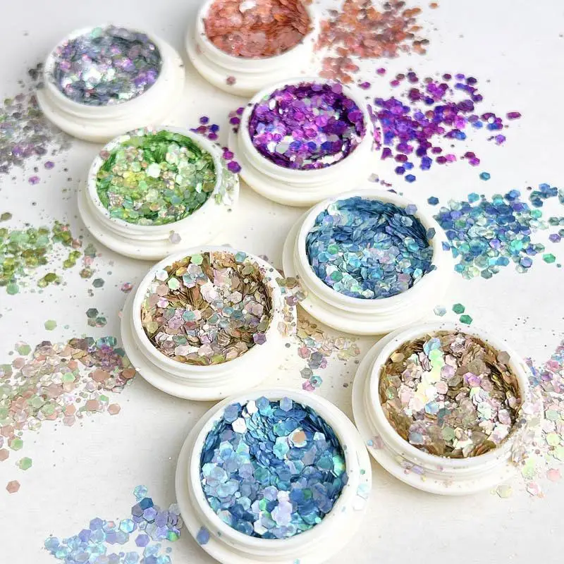 

1Box Gradient Colorful Nail Art Sequins Mini Hexagonal Flat Bottomed Nail Glitter Decorations for Making DIY Fairy Manicure