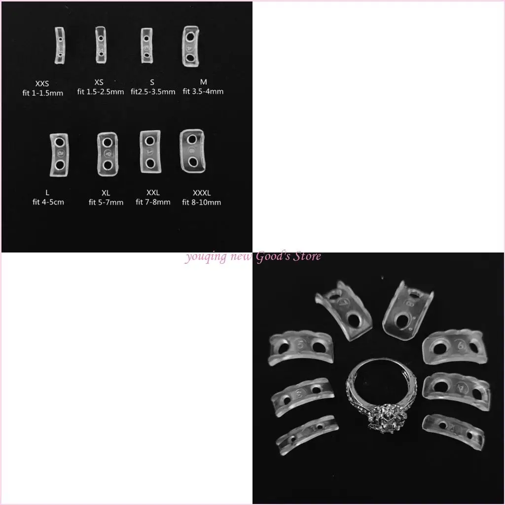 

57QA 8 размеров Невидимое прозрачное кольцо Регулятор размера Изменение размера Свободные кольца Переходное кольцо