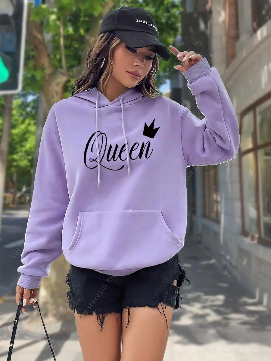 Damen-Hoodie, hochwertige Oberteile, modisches ästhetisches Sweatshirt, Streetwear, Y2k-Kleidung, Damen-Pullover, Kapuzenpullover, Rosa, Hellblau