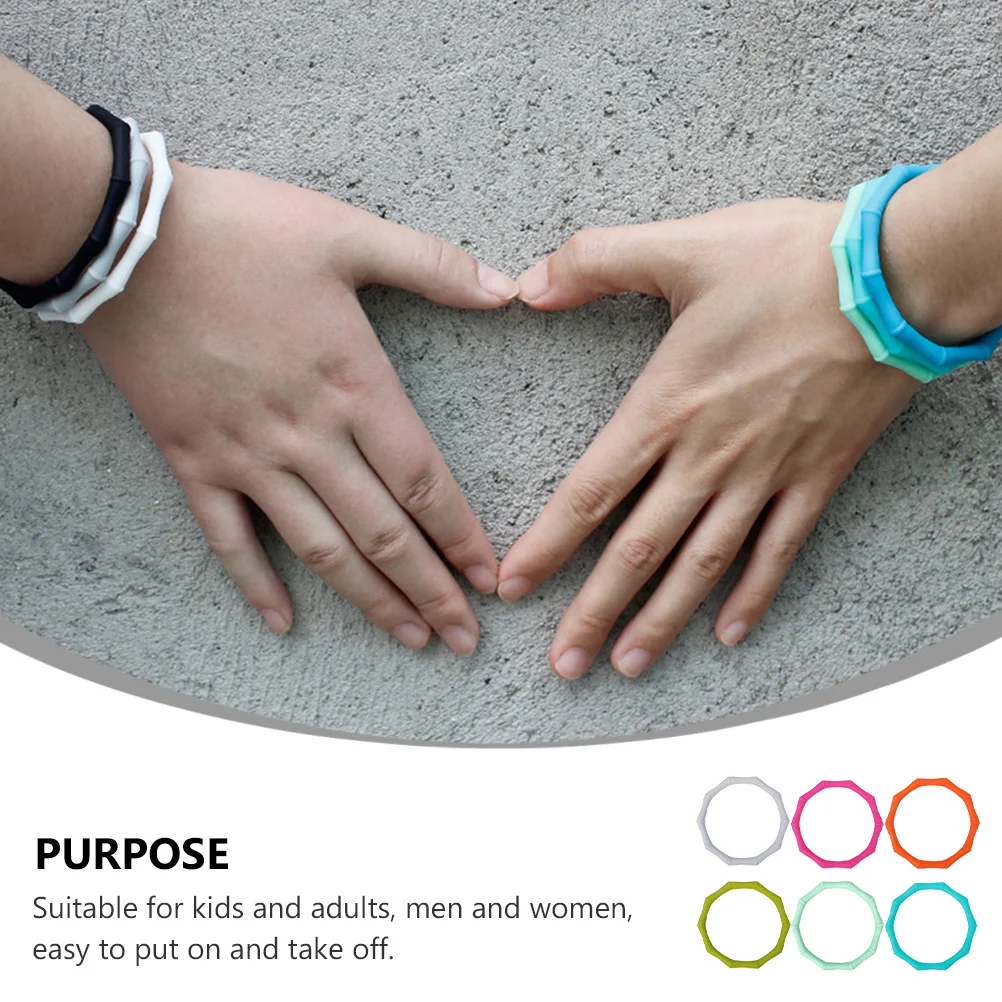 

6Pcs Silicone Bracelets Tough Wear Resistant Suitable for Men Women Teens Party Favors Collection Silicone Bracelet