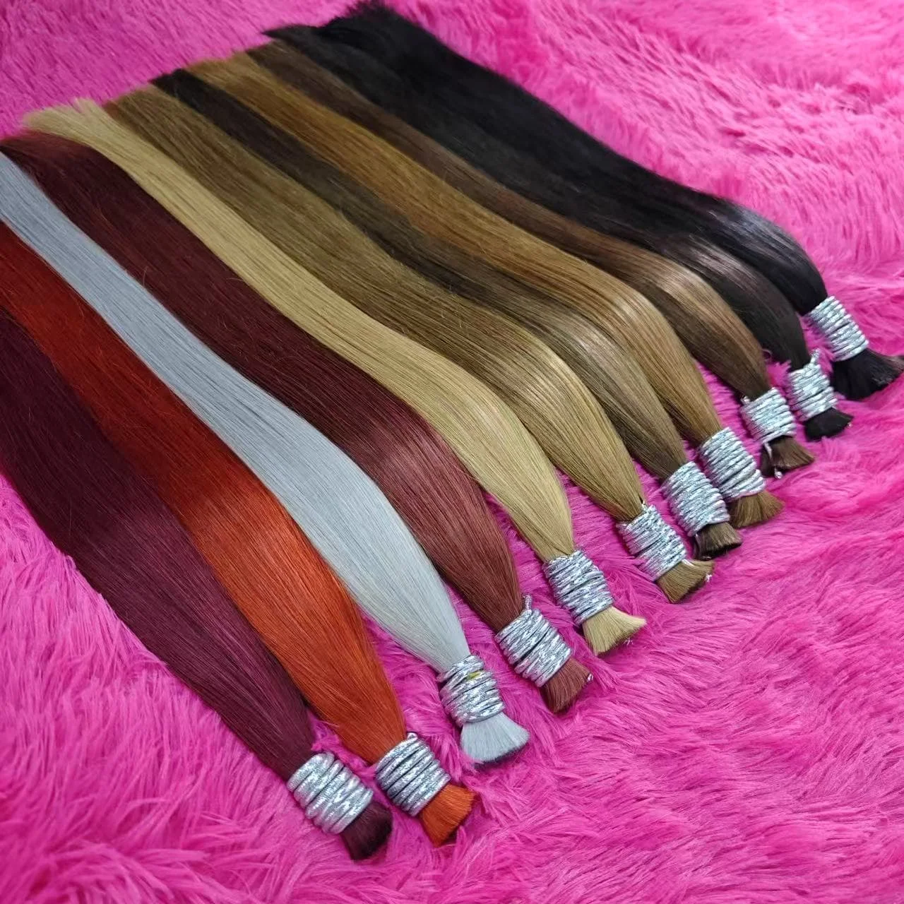 샤인헤어 레미 인모 100% 천연 생모 무가공 베트남산 벌크 인모 붙임머리