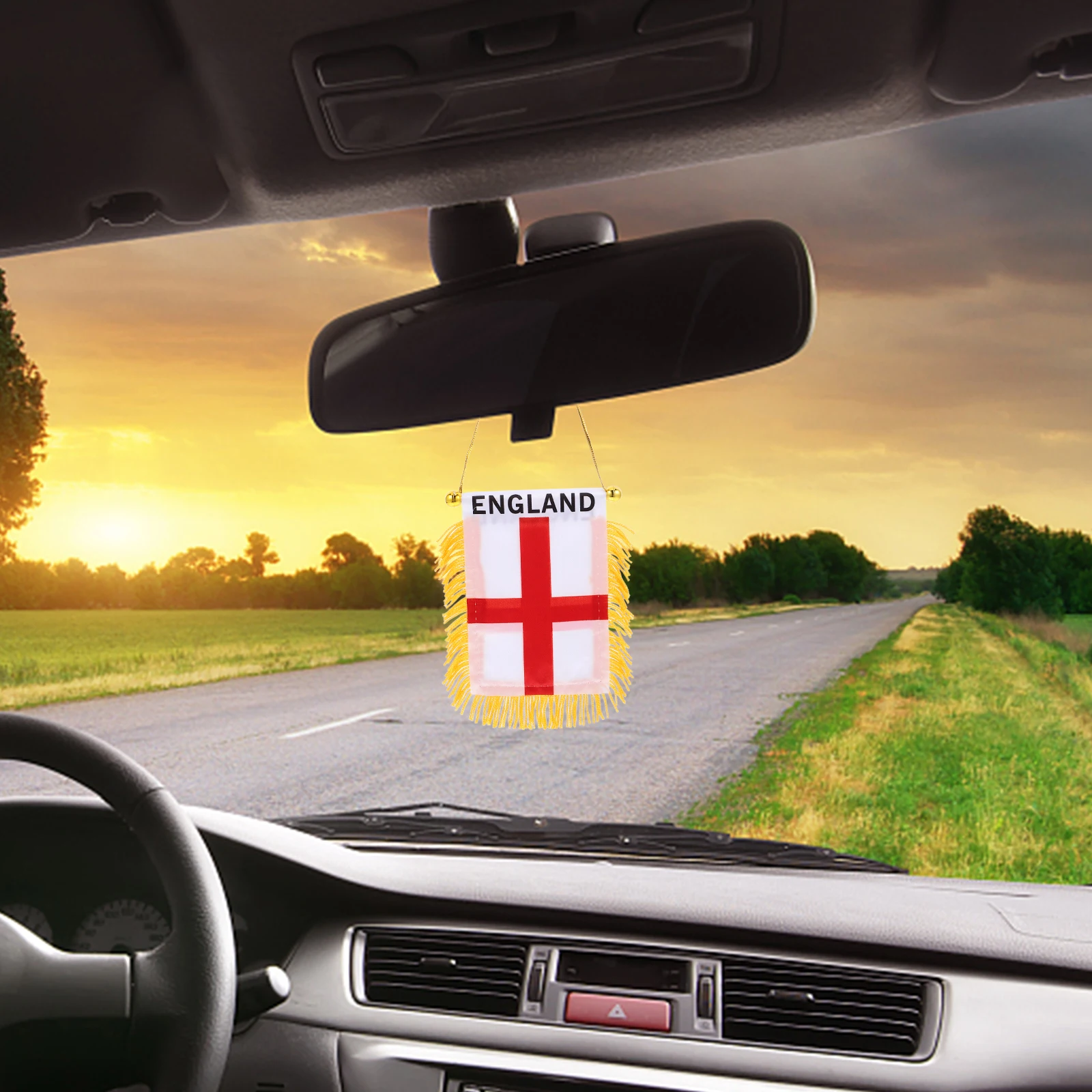 

4Pcs Mini Small Car Flags Banners Exquisite Design Easy Install Car Decorations Aesthetic Hanging Ornament Mini Banners