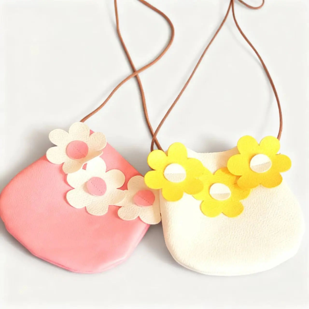 

Crossbody Bag Kids Mini Purse Pink Princess Flower Wallet Gifts for Kids Girls Korean Style PU Material