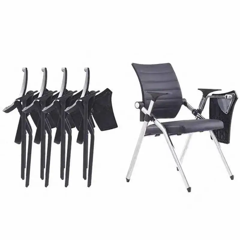 كراسي مؤتمرات جلدية لغرفة الاجتماعات والتدريب كرسي كمبيوتر قابل للطي مع لوحة طاولة كرسي مكتب بسيط شمالي متكامل Y #1