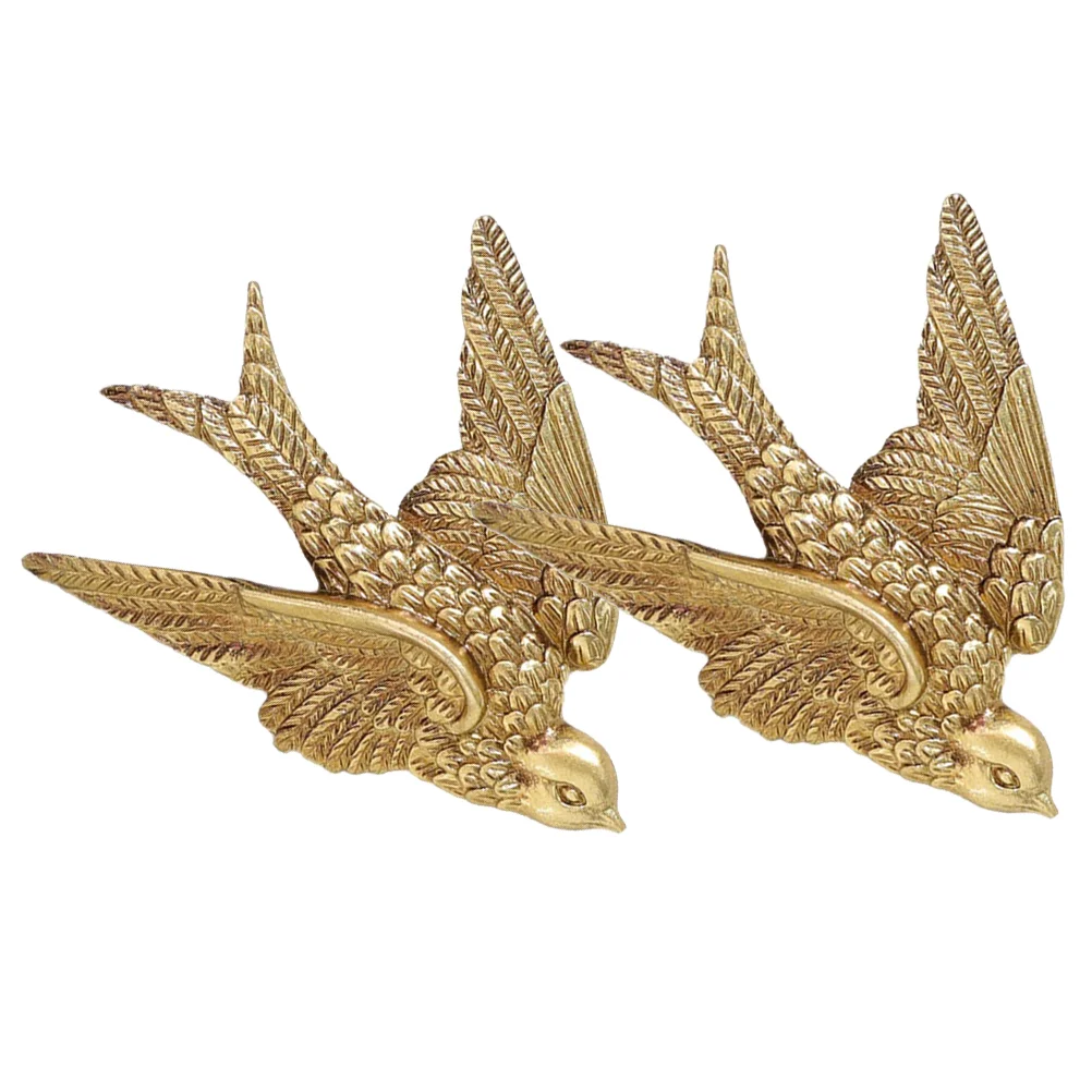 

2 Pcs Wall Piece Statue Decoration Adornment Swallow Shape Pendant Retro Ornament Resin of The Lid Crafts Garden Indoor