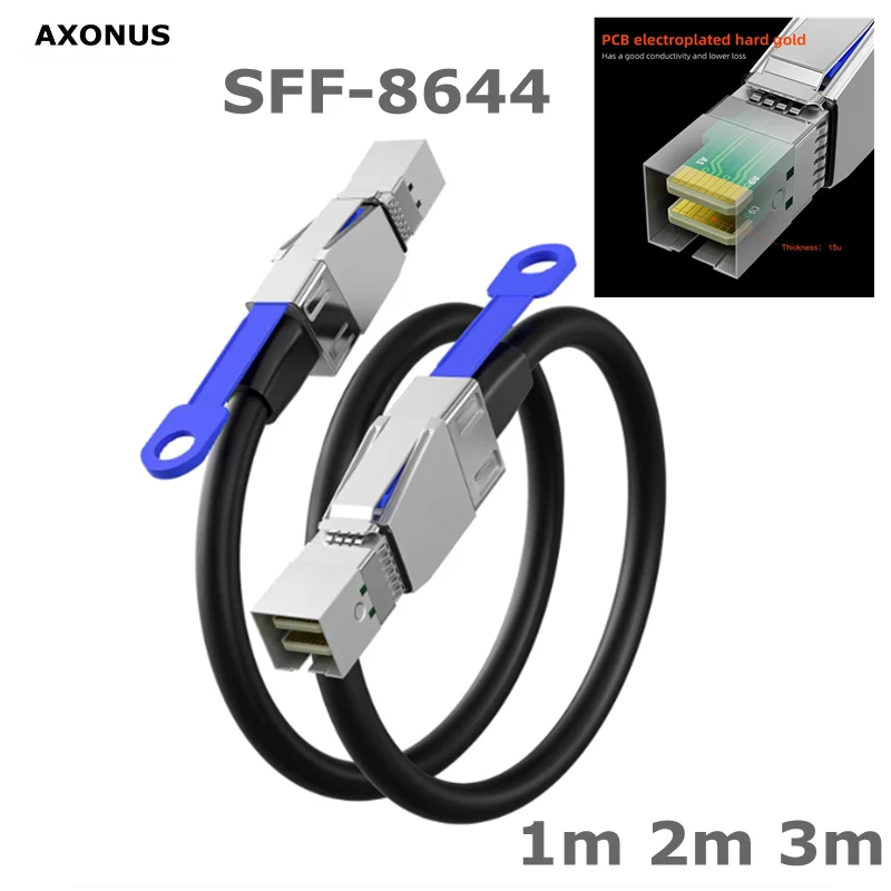 

Mini SAS HD Data Server Raid Cable,External Mini SAS 36pin SFF-8644 to SFF-8644 for Hard Disk Server, SAN, Raid Card