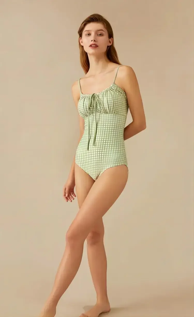 New one-piece bikini drawstring backless swimsuit for women