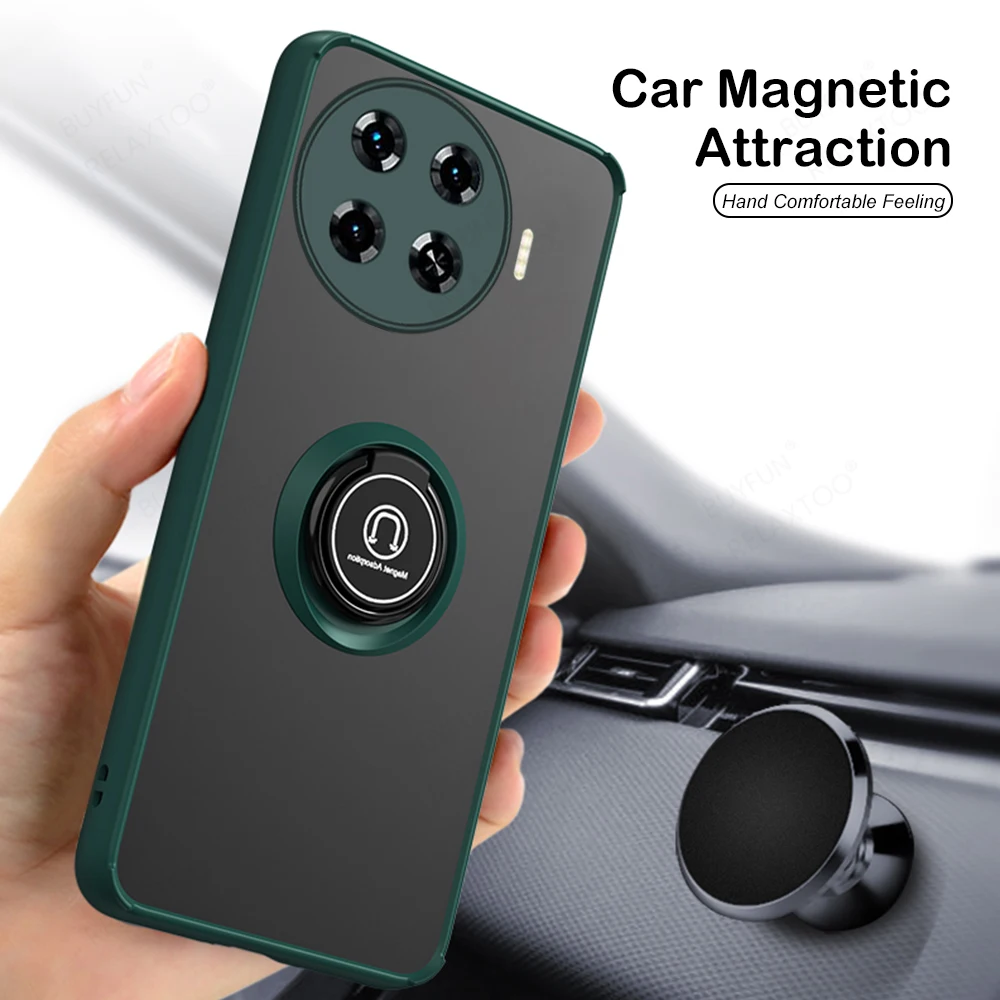 Magnetic Case with Ring Stand For Tecno Spark 20 Pro Plus Spark20 20Pro 20Pro+ Matte Cover Spark20pro Spark20pro+ Phone Shell