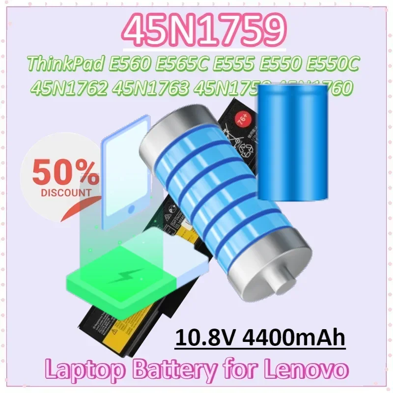 

45N1759 10.8V 4400mAh Laptop Battery for Lenovo ThinkPad E555 E560 E565C E550 E550C 45N1760 45N1761 45N1762 45N1763 45N1758