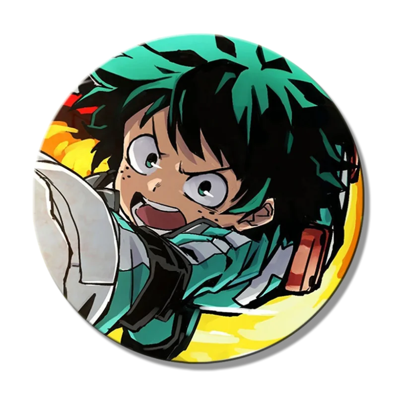 My Hero Academia 58mm Round Brooch Pins Cartoon Badges