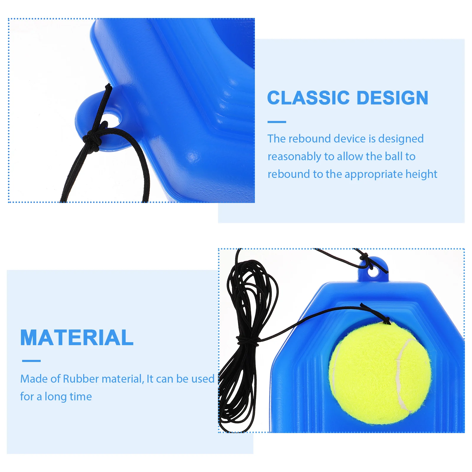 

1Set Tennis Trainer Rubber Material Durable Self Training Kit Tennis Rebound Ball Practice Equipment Indoor Outdoor Sports