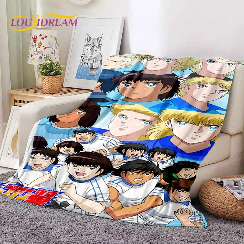 Cartoon Captain Tsubasa Football Soft Flannel Blanket for Beds Bedroom Sofa Picnic,Throw Blanket for Cover Outdoor Leisure Gift