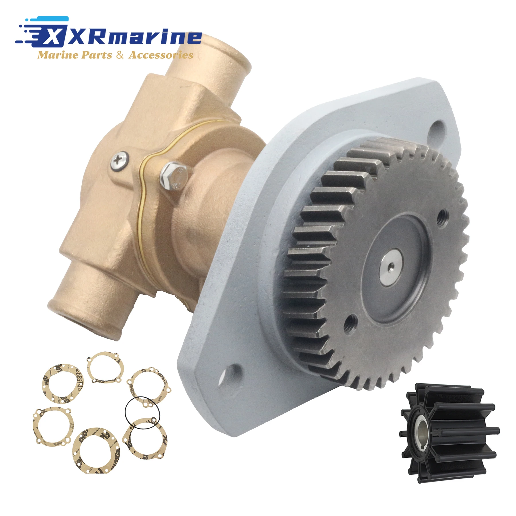 

Raw Sea Water Pump with Impeller Kit Compatible with Cummins Marine 4B3.9M 4BT3.9M 4BTA3.9M 4B5.9M 6B5.9M 6BT5.9M Motors