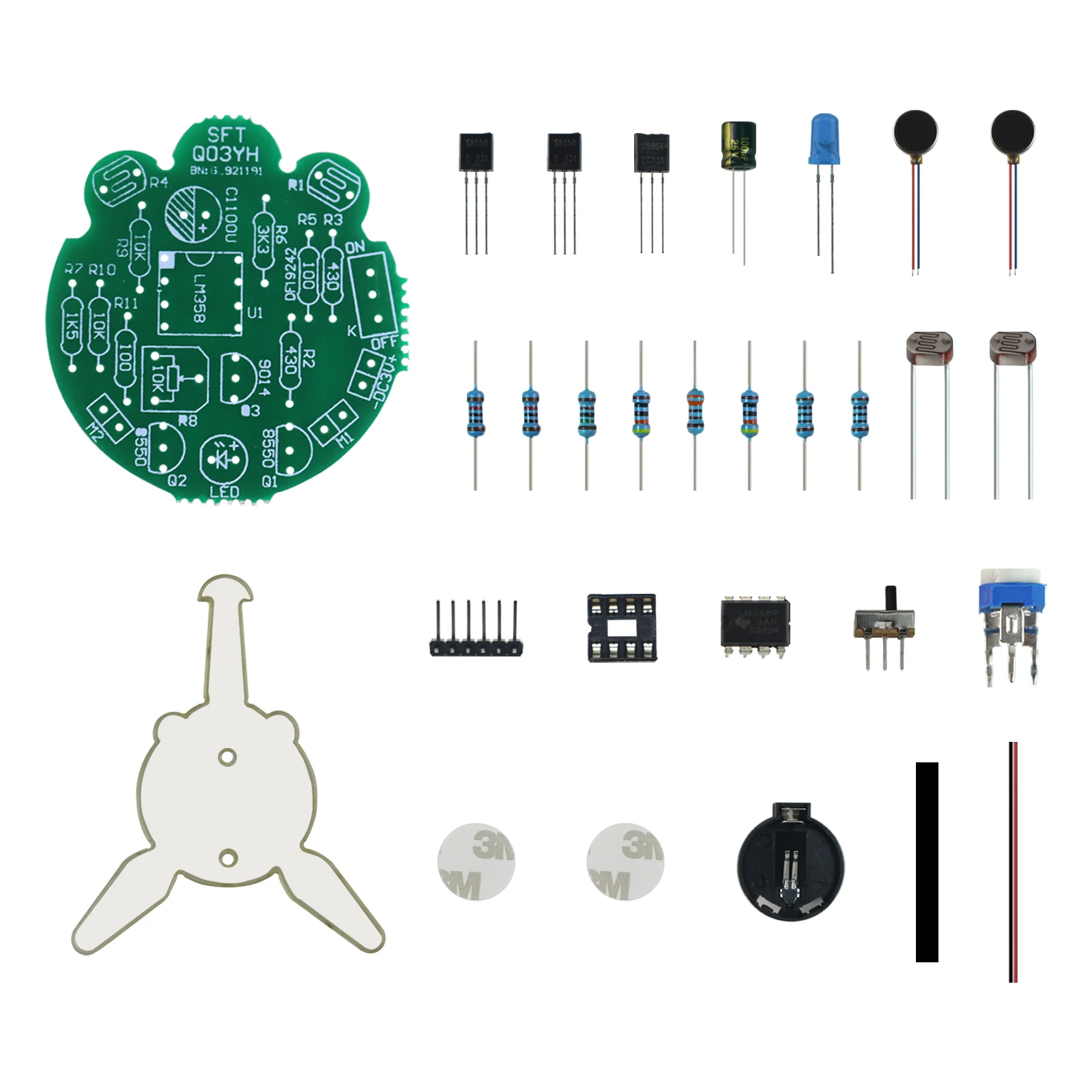 Photosensitive LED Breathing Light, DIY Electronics Kit, Simulado Firefly Piscando, Mobile Robot Parte, Solda Eletrônica