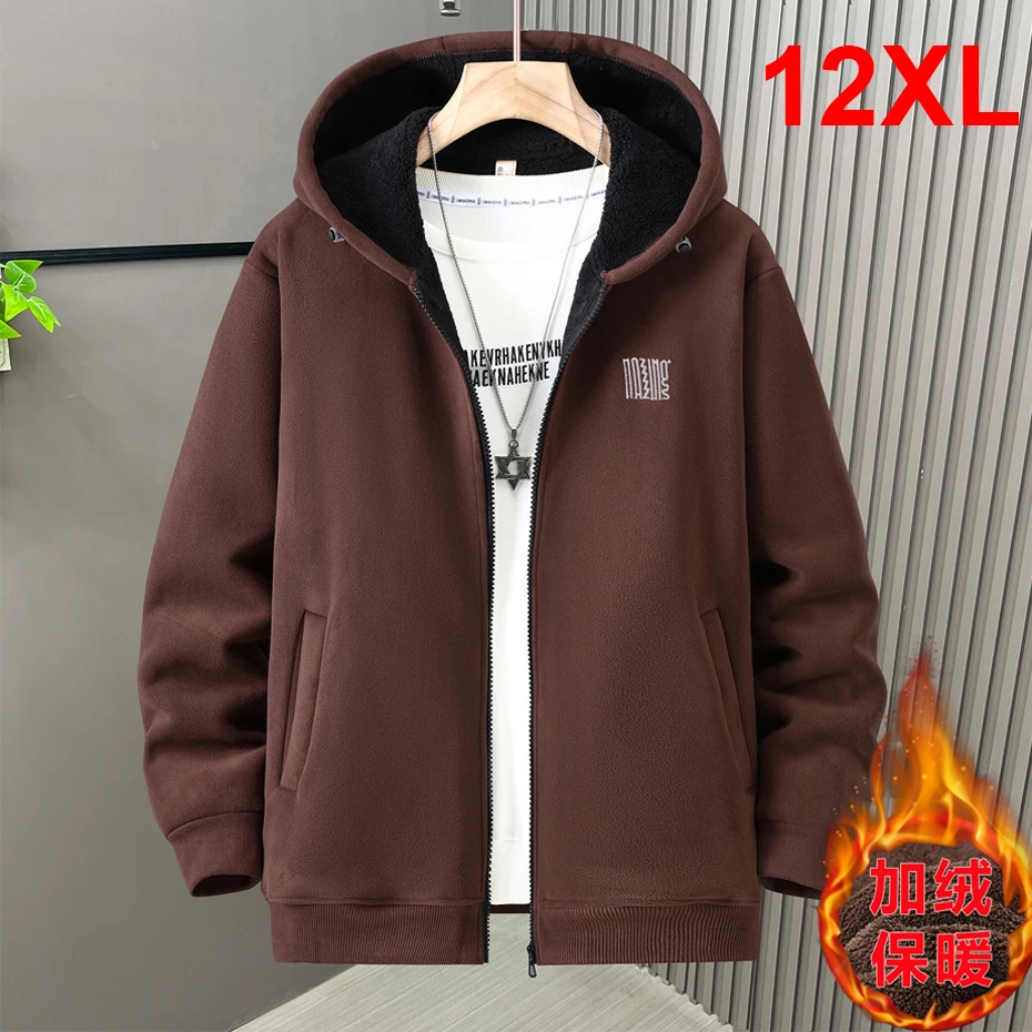 

Осенне-зимняя флисовая куртка мужская 12XL плюс размер куртка пальто зимняя толстая теплая куртка большого размера 12XL