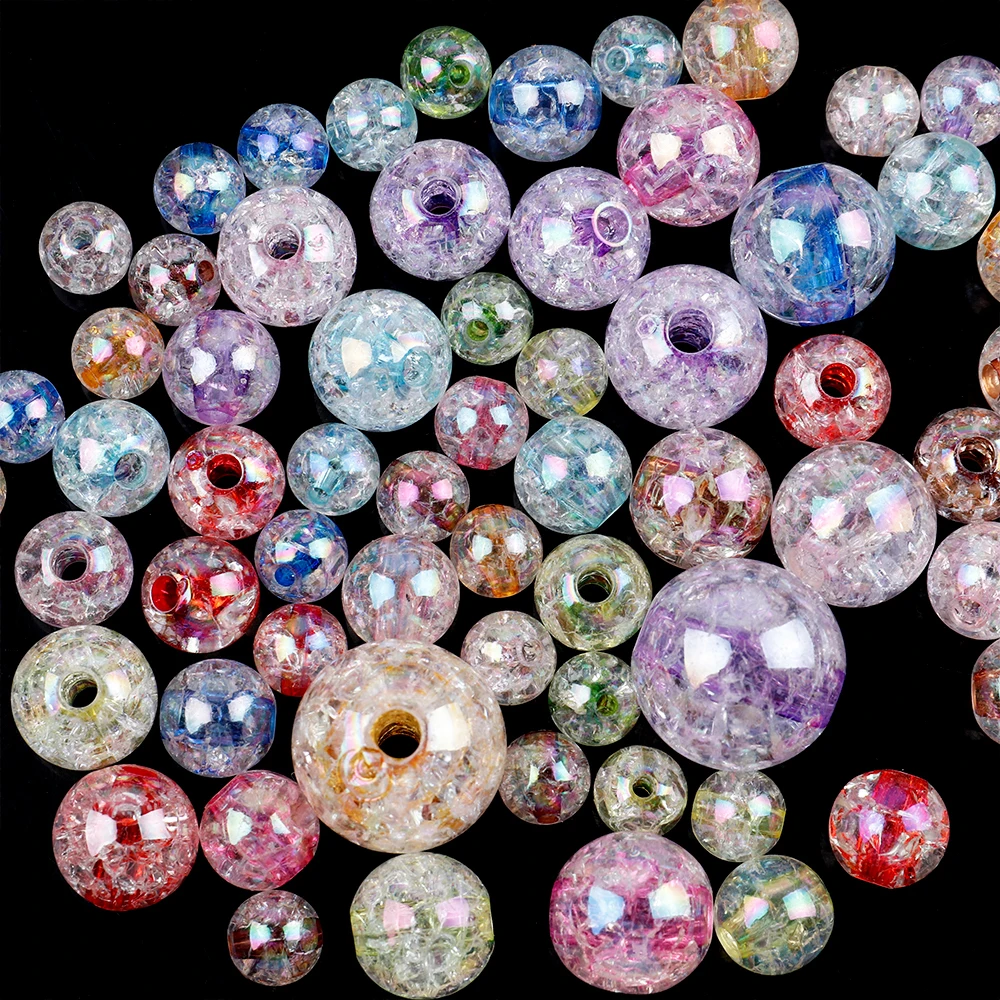 8/10/12/14/18mm AB Transparent Beads Round  Spacer Bead For DIY Bracelet Necklace Handmade Crafts C1409