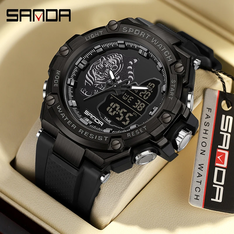 

SANDA Men's Watches Sport Military Quartz Watch 50M Waterproof Wristwatch for Male Clock Stopwatch Relogios Masculino3173