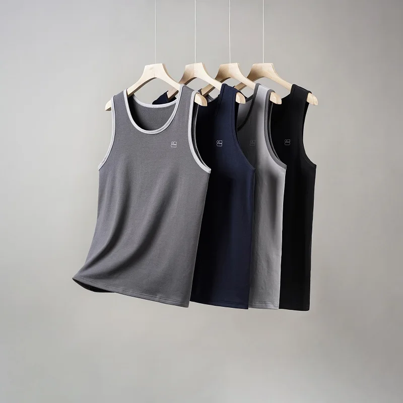 

Новые мужские домашние майки из модала, однотонные летние безрукавки с круглым вырезом, большие размеры L-5XL, повседневная пижама для сна